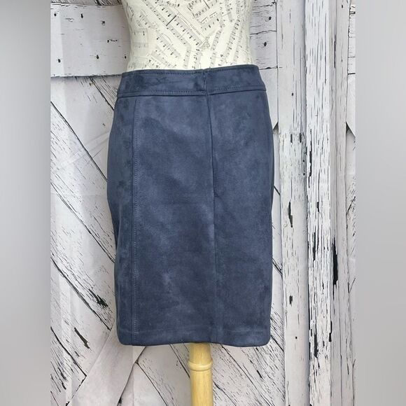 NWT Loft Gray Faux Suede Mini Skirt Women Sz 0 - Picture 2 of 7
